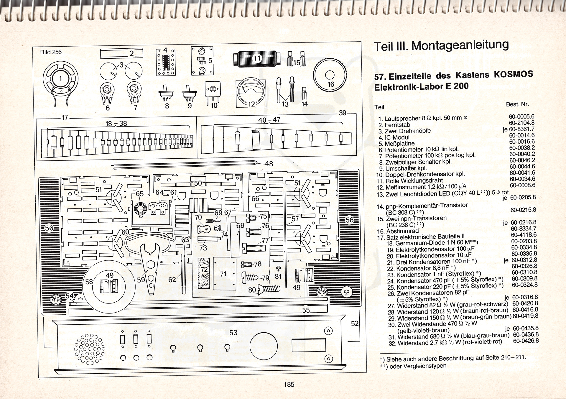 Kosmos Elektronik Labor E200 Handbuch Seite 185